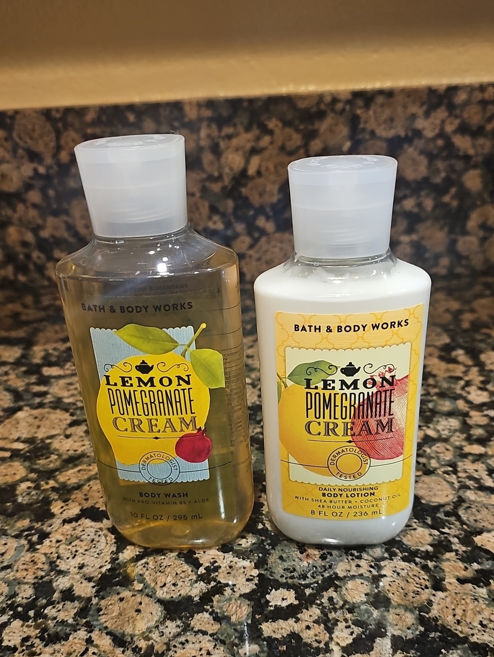 Bath & Body Works Lemon Pomegranate Cream Bottle Duo